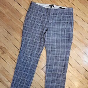 Banana Republic Avery Gray Plaid Dress Pants Size 8 Stretch Work Trousers Career